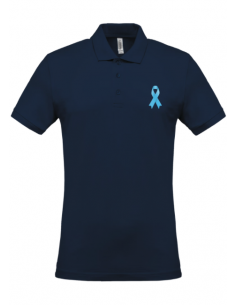 Polo bleu marine Mars bleu homme : textile octobre rose