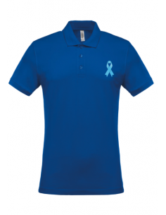 Polo bleu royal Mars bleu homme : textile octobre rose