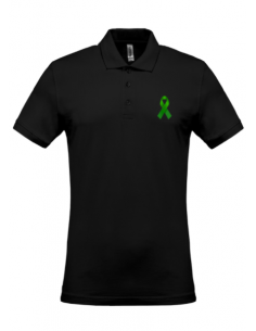 Polo noir Juin vert homme : textile octobre rose