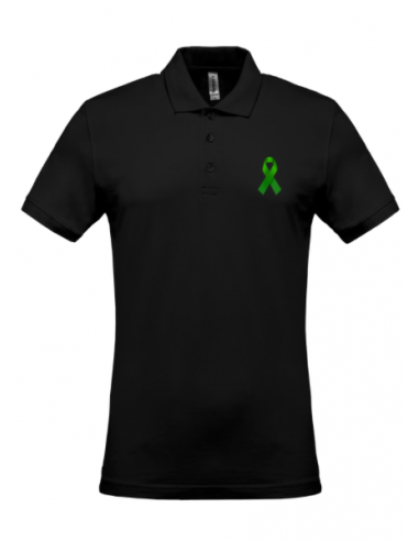 Polo noir Juin vert homme : textile octobre rose