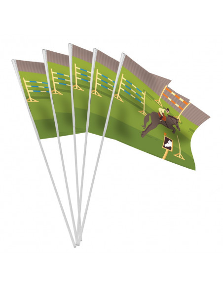 Sachet 10 drapeaux papier équitation recto/verso