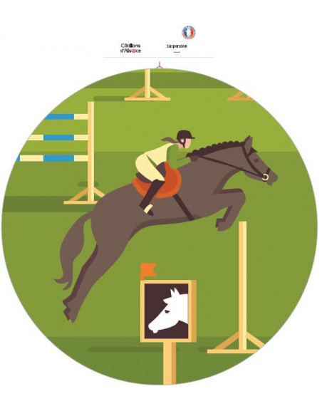 Lots de 4 décorations en carton équitation recto/verso