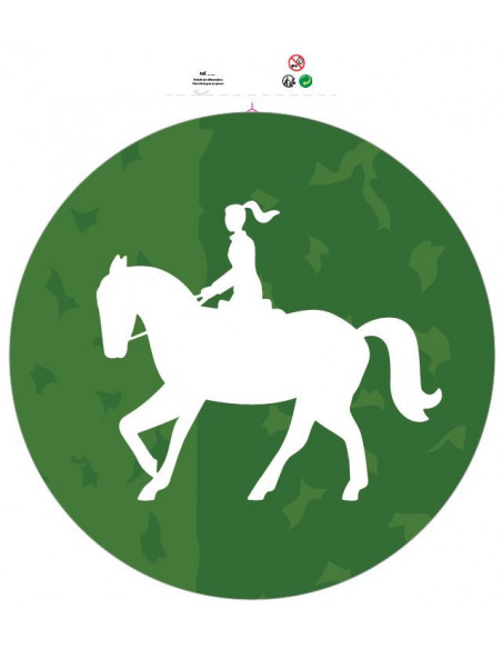 Lots de 4 décorations en carton équitation recto/verso