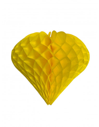 Coeur jaune en papier ignifugé