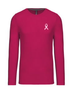 T-shirt manches longues fuchsia Octobre Rose homme : textile octobre rose