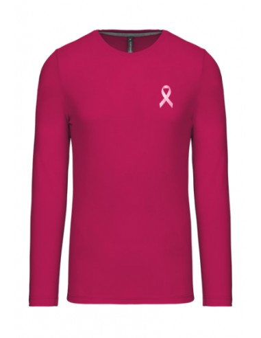 T-shirt manches longues fuchsia Octobre Rose homme : textile octobre rose