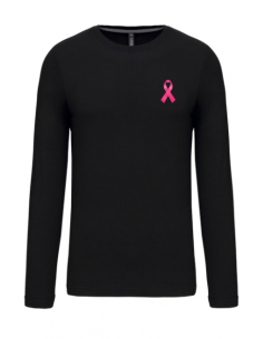 T-shirt manches longues noir Octobre Rose homme : textile octobre rose