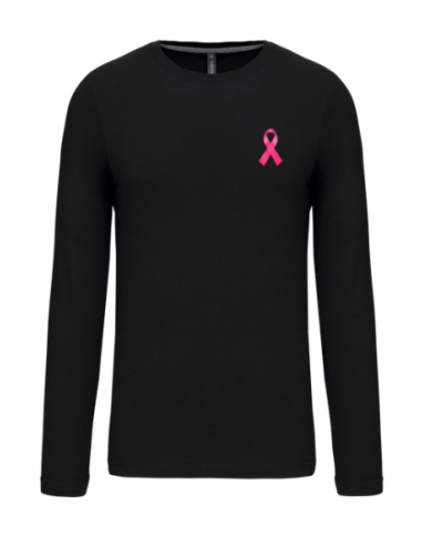 T-shirt manches longues noir Octobre Rose homme : textile octobre rose