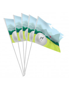 1 Lot de 10 drapeaux en papier sur le thème du golf