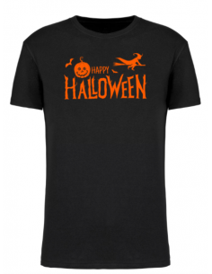 T-shirt noir Happy Halloween homme : textile Halloween