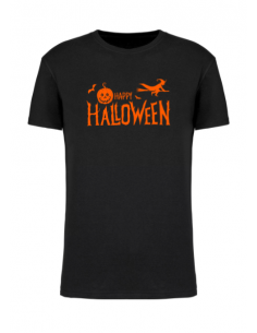 T-shirt noir Happy Halloween enfant : Textile halloween