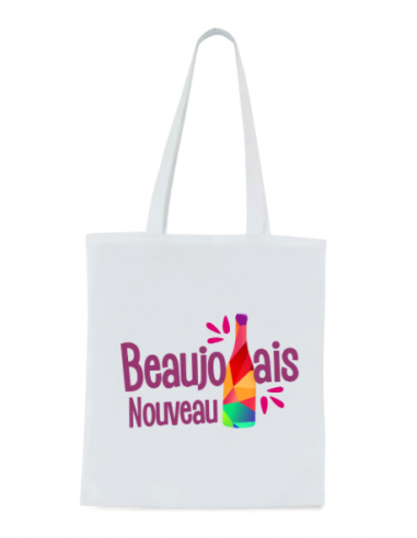 Tote bag blanc Beaujolais nouveau : textile et accessoires beaujolais nouveau