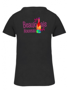 T-shirt noir Beaujolais nouveau femme : textile beaujolais nouveau 2