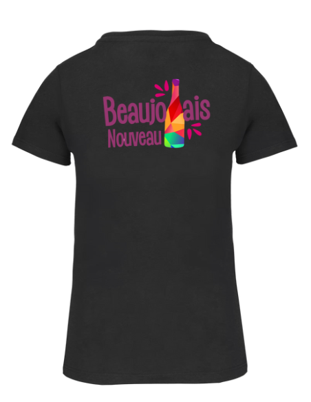 T-shirt noir Beaujolais nouveau femme : textile beaujolais nouveau
