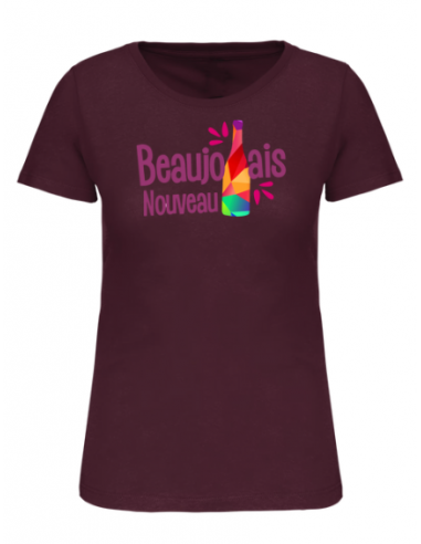 T-shirt wine Beaujolais nouveau femme : textile beaujolais nouveau T-shirt wine Beaujolais nouveau femme : textile beaujolais nouveau