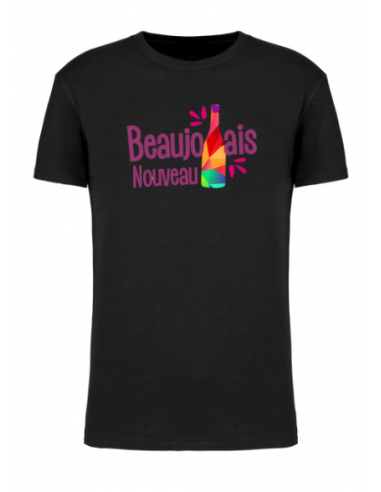 T-shirt noir Beaujolais nouveau homme : textile beaujolais nouveau T-shirt noir Beaujolais nouveau homme : textile beaujolais nouveau