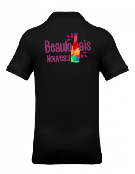 Polo noir Beaujolais nouveau homme : textile beaujolais nouveau