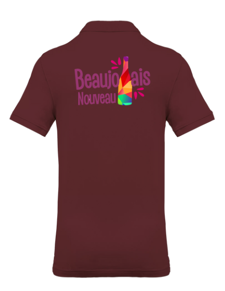 Polo wine Beaujolais nouveau homme : textile beaujolais nouveau