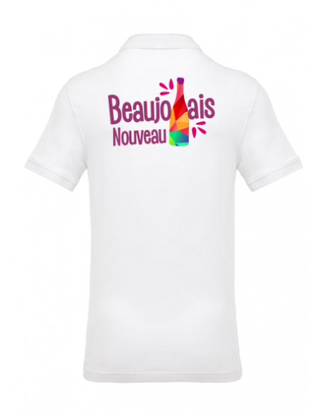 Polo blanc Beaujolais nouveau homme : textile beaujolais nouveau