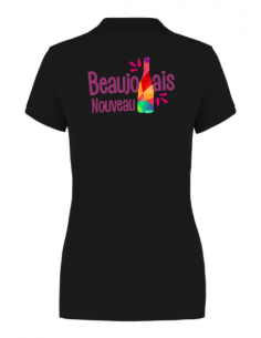 Polo noir Beaujolais nouveau femme : textile beaujolais nouveau 2