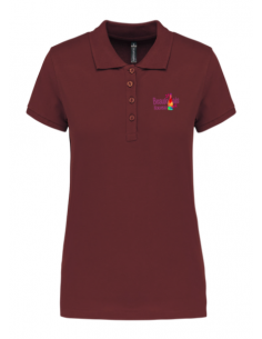 Polo wine Beaujolais nouveau femme : textile beaujolais nouveau