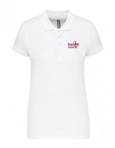 Polo blanc Beaujolais nouveau femme : textile beaujolais nouveau