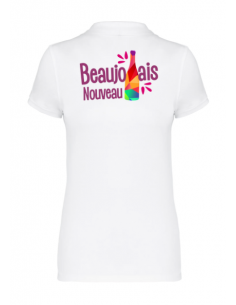 Polo blanc Beaujolais nouveau femme : textile beaujolais nouveau 2