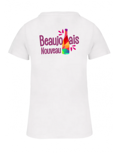 T-shirt blanc Beaujolais nouveau femme : textile beaujolais nouveau T-shirt blanc Beaujolais nouveau femme : textile beaujolais nouveau