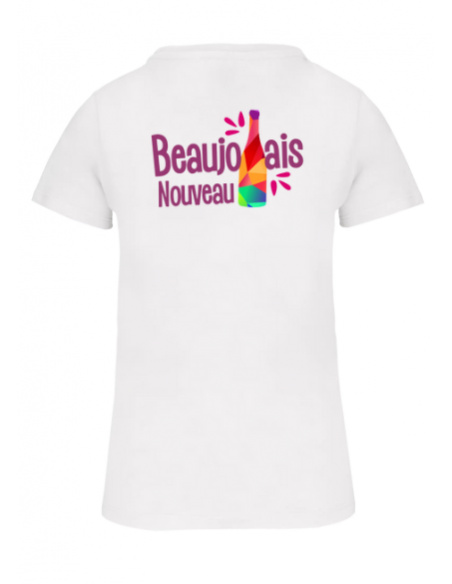 T-shirt blanc Beaujolais nouveau femme : textile beaujolais nouveau