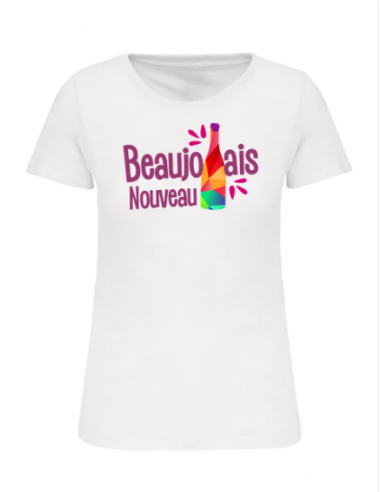 T-shirt blanc Beaujolais nouveau femme : textile beaujolais nouveau T-shirt blanc Beaujolais nouveau femme : textile beaujolais nouveau