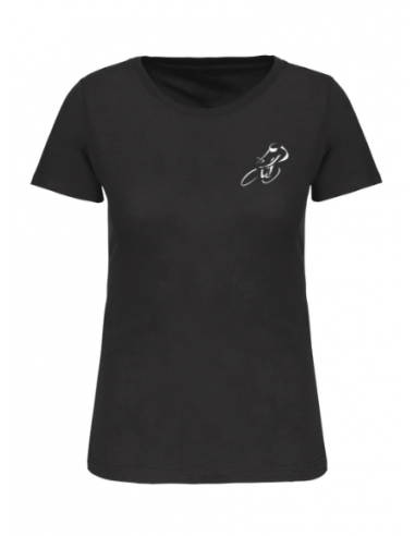 T-shirt noir course cycliste femme : textile course cycliste et Tour de France