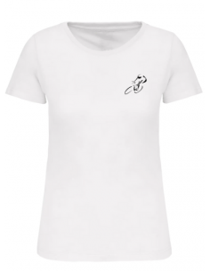 T-shirt blanc course cycliste femme : textile course cycliste et Tour de France