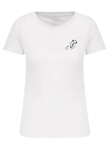 T-shirt blanc course cycliste femme : textile course cycliste et Tour de France