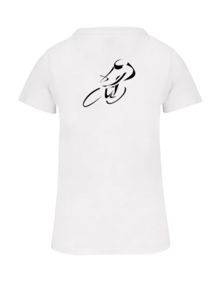 T-shirt blanc course cycliste femme : textile course cycliste et Tour de France