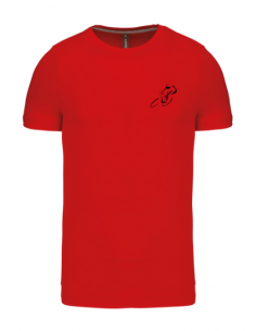 T-shirt rouge course cycliste homme : textile course cycliste et Tour de France