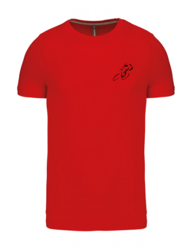 T-shirt rouge course cycliste homme : textile course cycliste et Tour de France