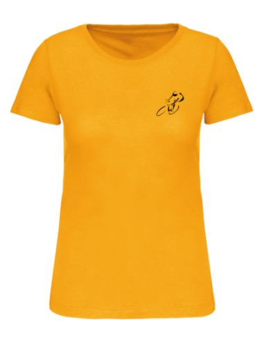 T-shirt jaune course cycliste femme : textile course cycliste et Tour de France