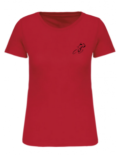 T-shirt rouge course cycliste femme : textile course cycliste et Tour de France