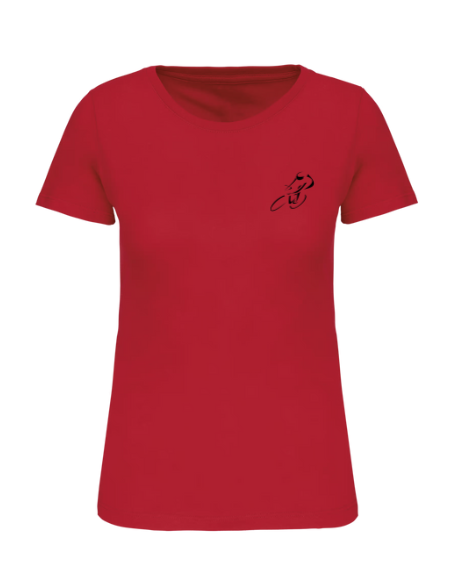 T-shirt rouge course cycliste femme : textile course cycliste et Tour de France