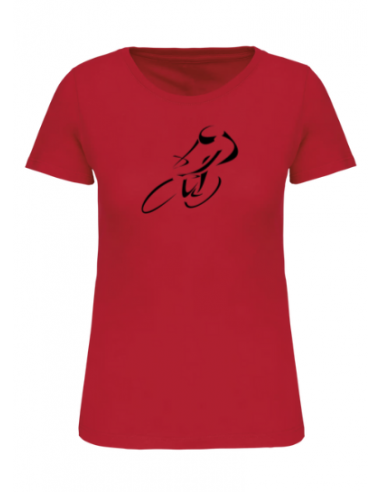 T-shirt rouge course cycliste femme : textile course cycliste et Tour de France T-shirt rouge course cycliste femme : textile course cycliste et Tour de France