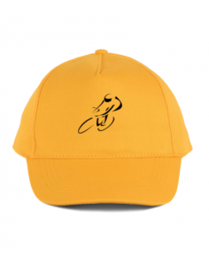 Casquette jaune course cycliste brodée : textile Tour de France