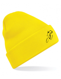 bonnet jaune course cycliste brodée : textile et accessoire Tour de France