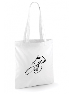 Sac tote bag blanc imprimé course cycliste : textile et accessoires Tour de France