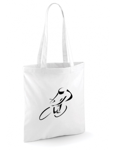 Sac tote bag blanc imprimé course cycliste : textile et accessoires Tour de France