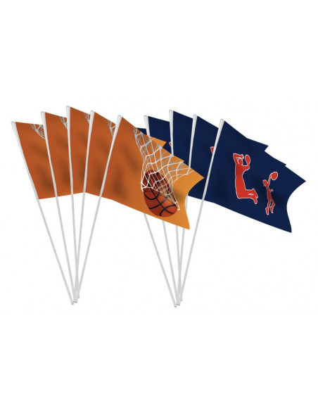 Sachet de 10 drapeaux basket en papier