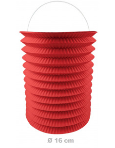 Lampion rouge cylindrique 16 cm de diamètre