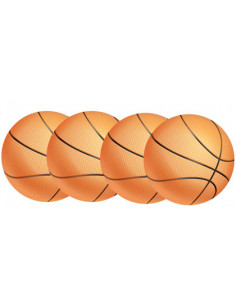 Lots de 4 décorations ballons de basket en carton 2