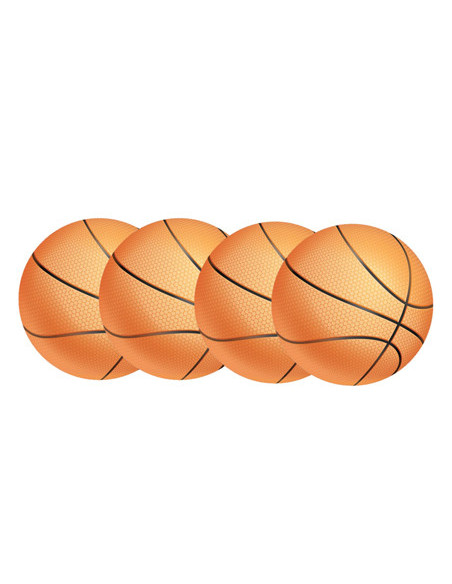 Lots de 4 décorations ballons de basket en carton