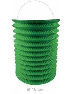 Lampion vert cylindrique de 16 cm de diamètre