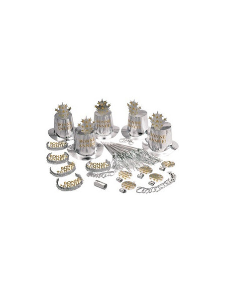 Kit argent bonne année 10 personnes : nouvel an